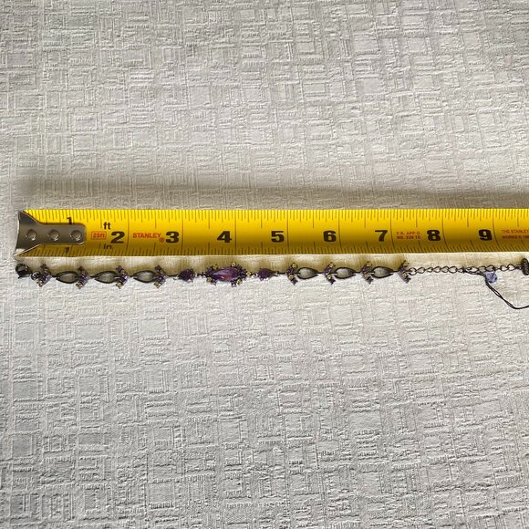 FAC Amethyst & Yellow Crystal Link Bracelet NWT - Picture 5 of 9